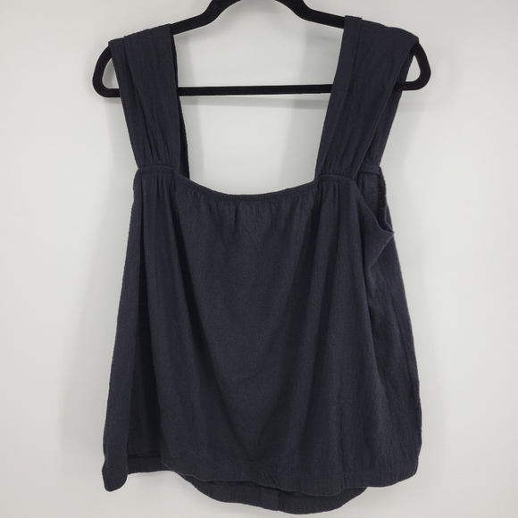 Lane Bryant Womens Black Relaxed Crop Cap-Sleeve Square-Neck Top Size 22/24 - Picture 5 of 11